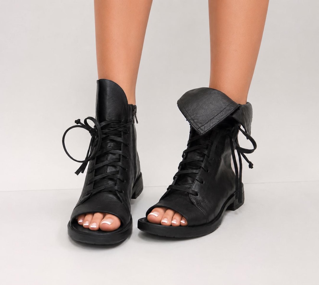 Women Genuine Leather Summer Boots,leather Gladiator Sandals,peep