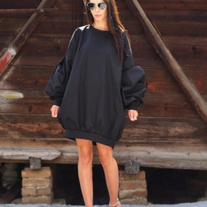 Women oversize dress,Black maxi dress, women sleeve dress,Extravagant loose dress,Loose dress,Oversize dress,Plus size dress