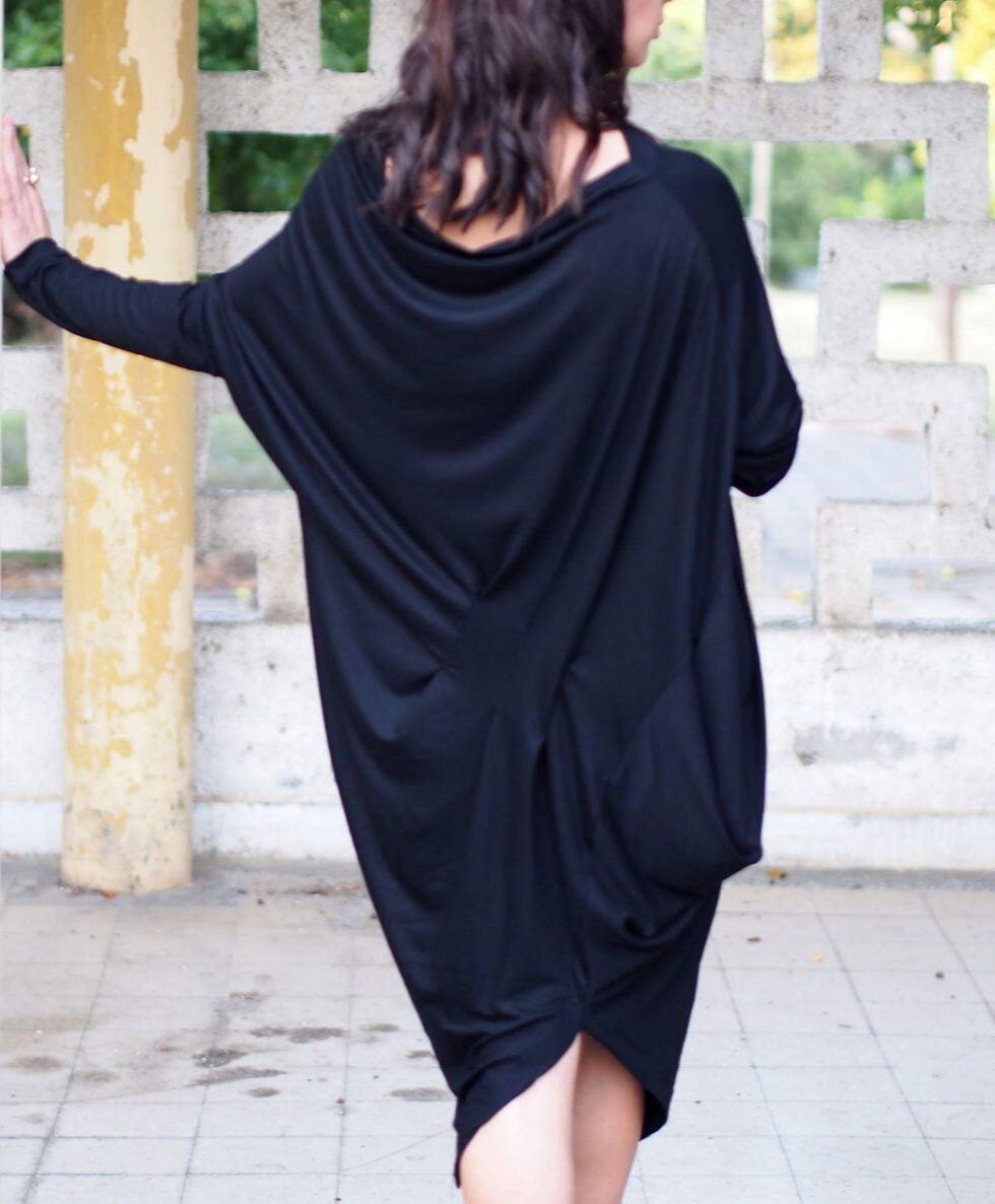 Black Maxi Dress/woman Asymmetric Dress/pluss Size Maxi - Etsy