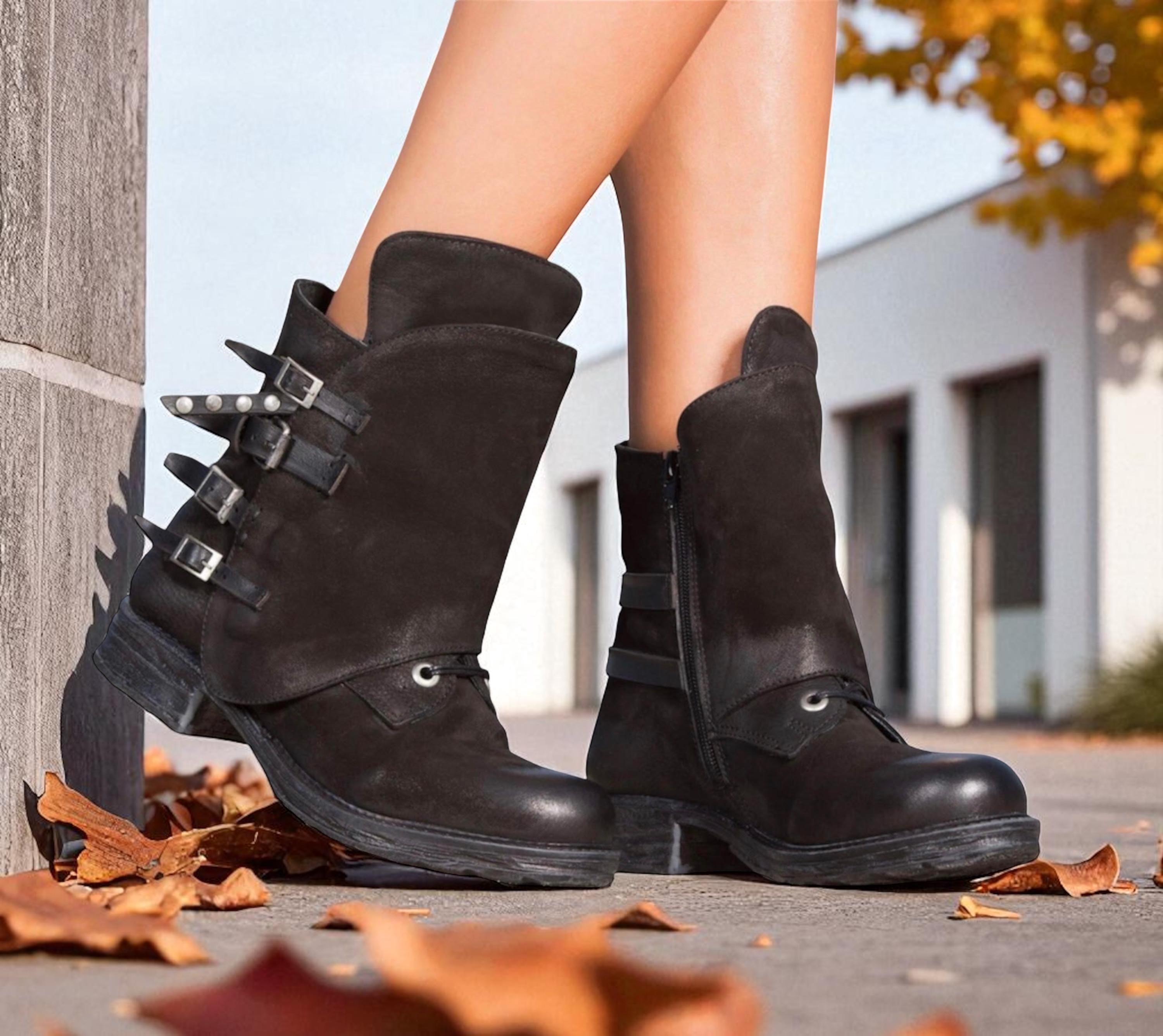 Women's Genuine Leather Boots,Black Leather Boots for women,Extravagant Leather Winter Boots,Women's Leather Ankle Boots,Women leather boots