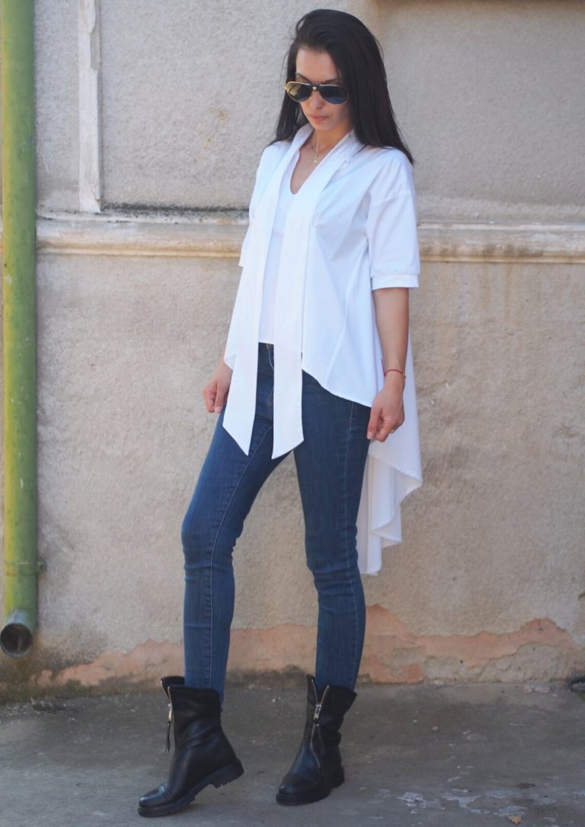 Oversized Asymmetric Shirt main image 1