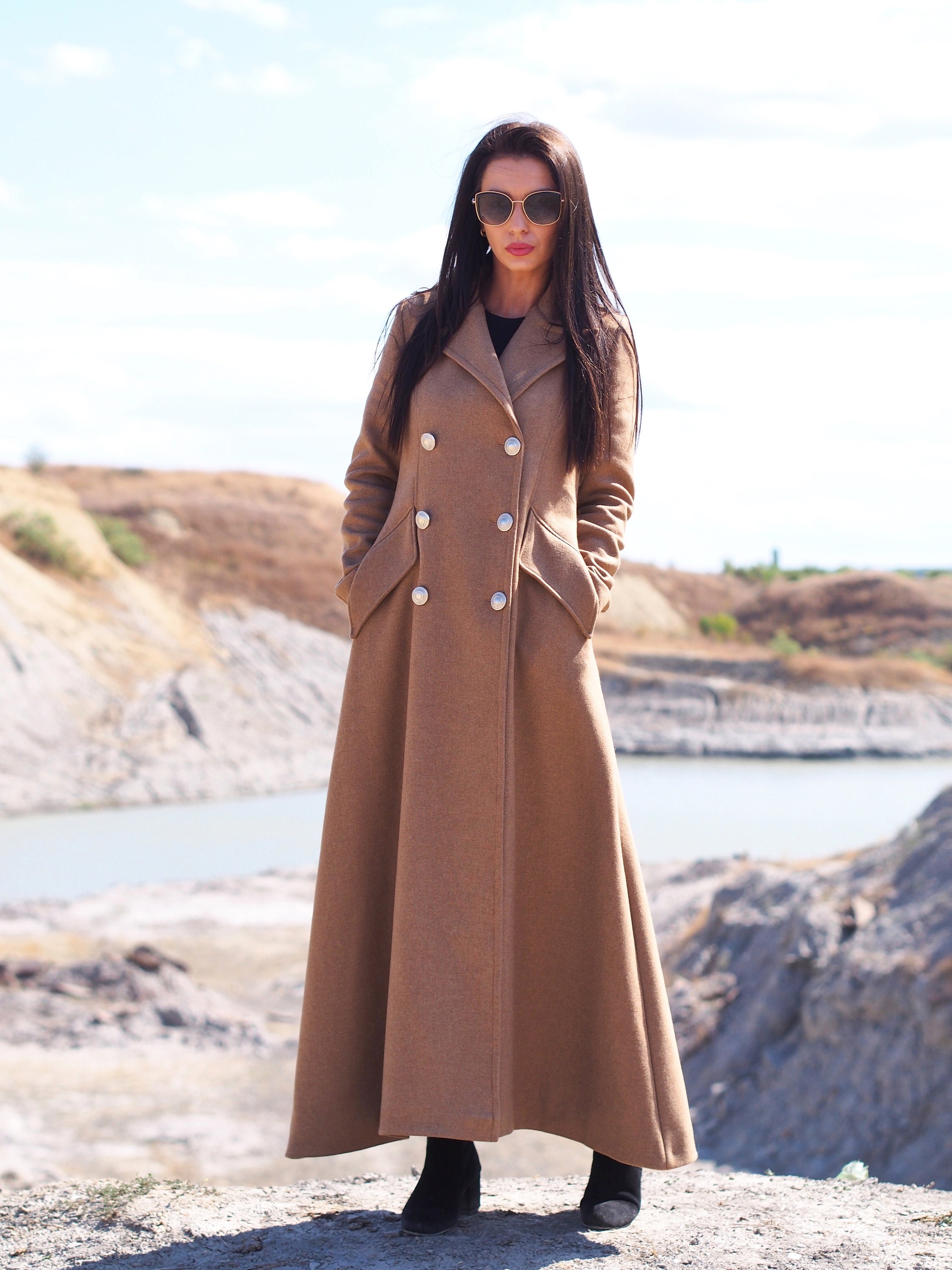 Long Wool Camel Coat,women Wool Coat,camel Wool Coat,long Cashmere