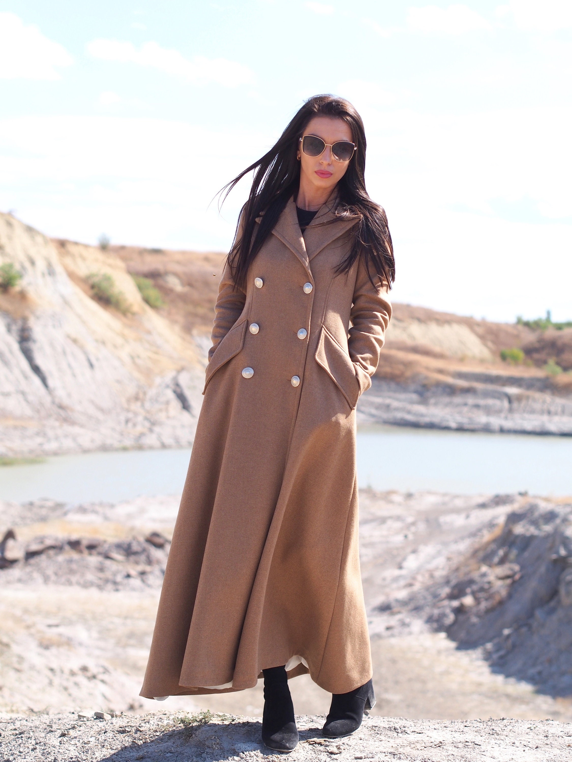 Long Wool Camel Coat,women Wool Coat,camel Wool Coat,long Wool