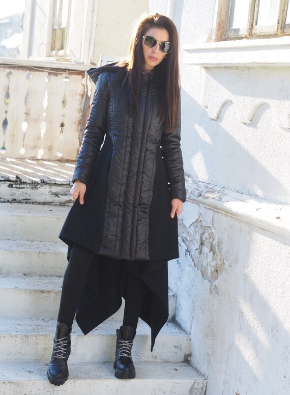 Grey quilted hotsell coat womens
