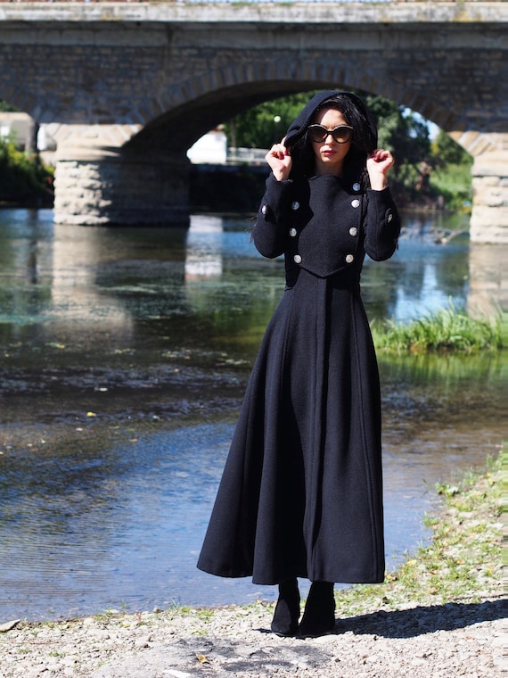 Long Wool Coat Women,long Cashmere Coat,women Wool Coat,black Wool