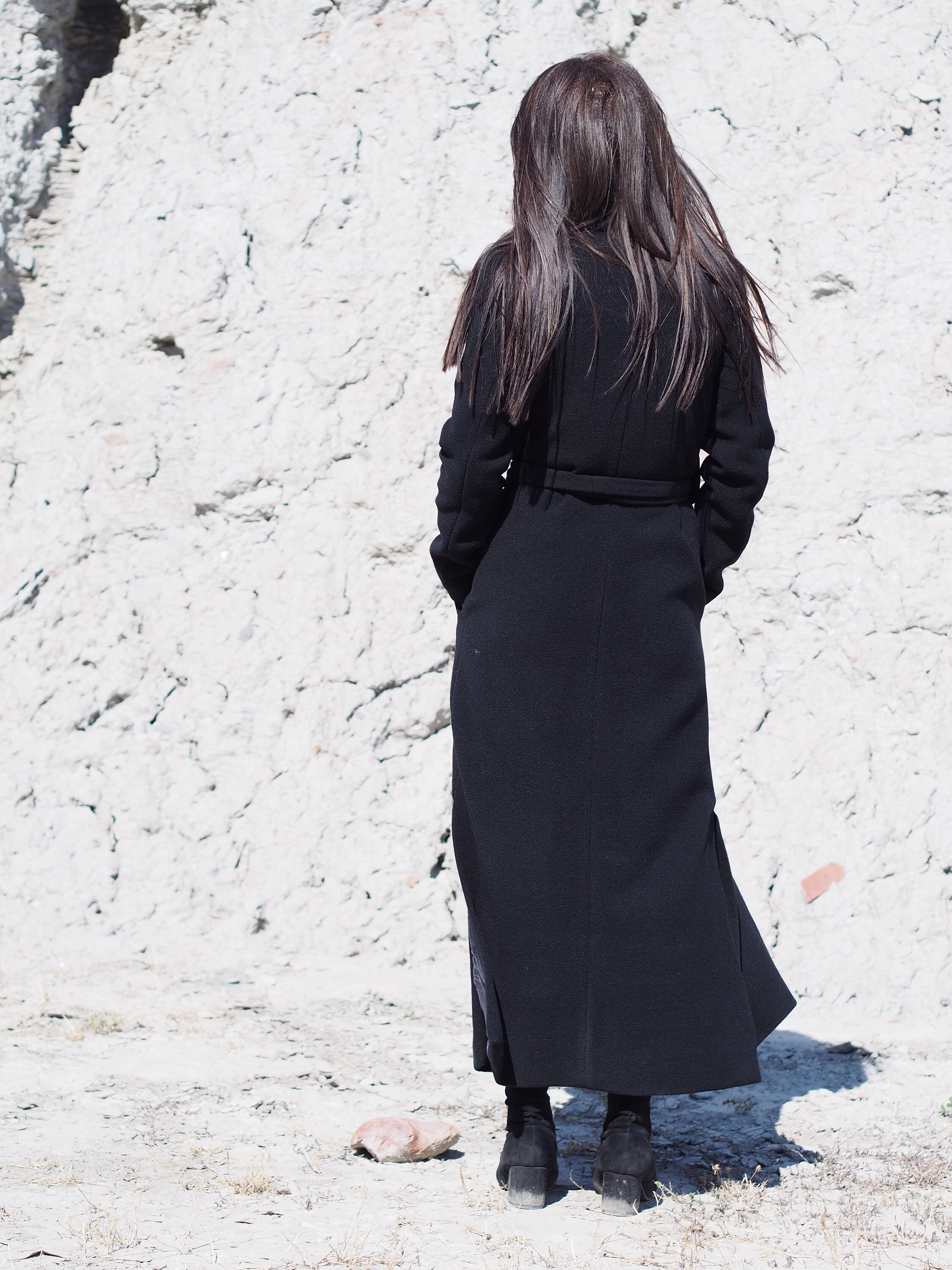 Wool Cashmere Coat Women, Luxury Long Coat, Designer Winter Coat 