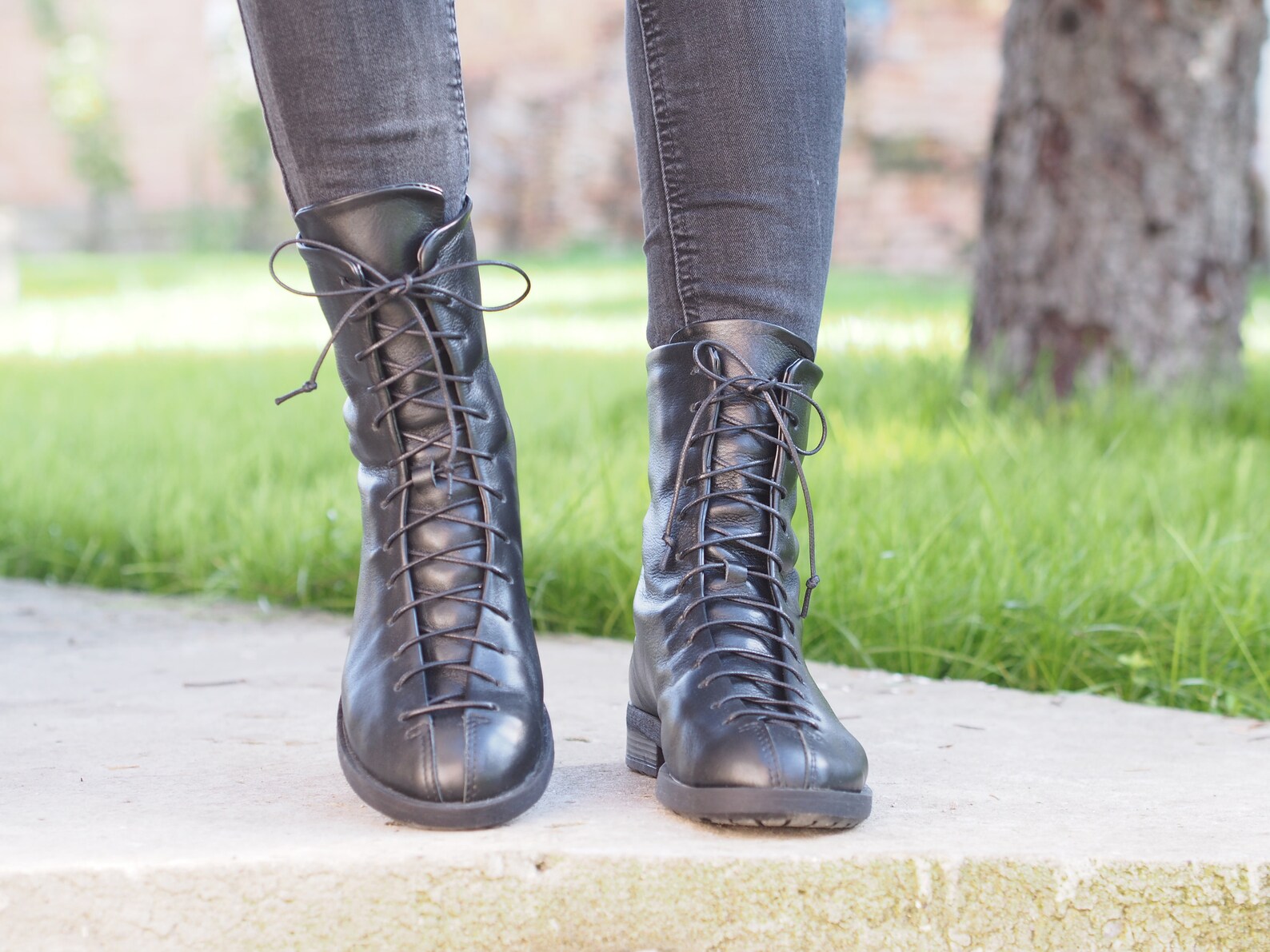 Black Genuine Leather Boots/woman Genuine Leather Boots/woman Etsy