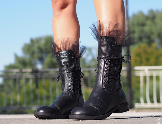 Botas de cuero negro mujer sale