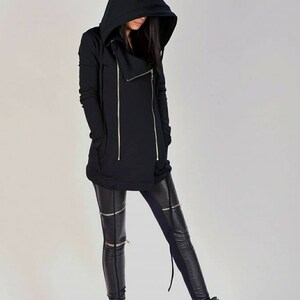 Black Long Hooded Jacket