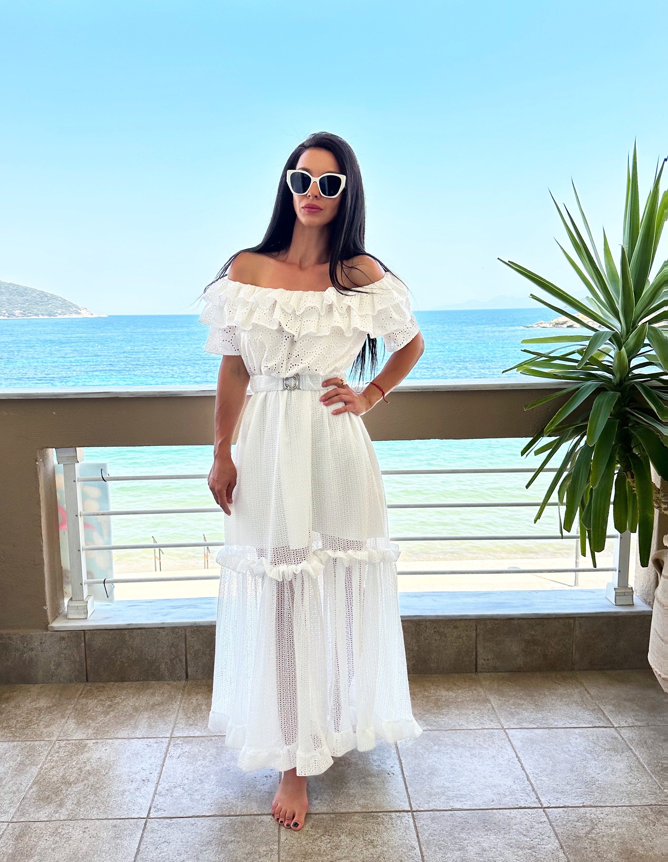 flowy off shoulder dress Flowy Off Shoulder Dress 4850 main image 1