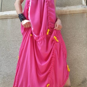 Long summer dress,Pink summer dress, long maxi dress women, extravagant dress, Plus size dress, Oversized dress,Long dress for women