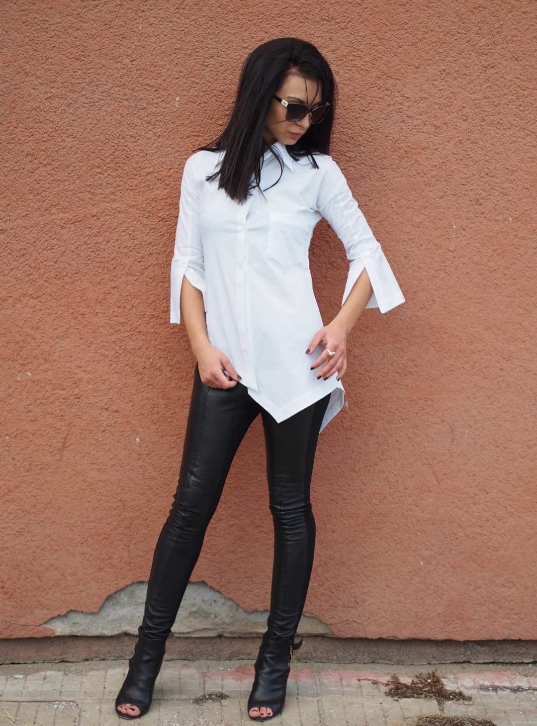 Woman Asymmetric Shirt/extravagant Asymmetric Shirt/white - Etsy
