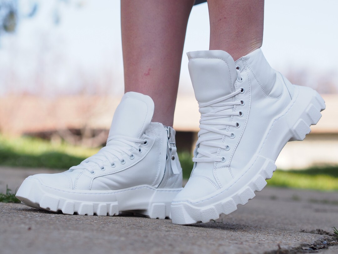 genuine leather platform boots