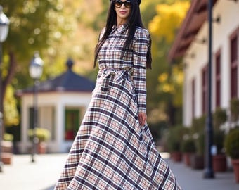 sheller flocky check long shirt dress 美品 sheller flocky check long shirt dress 美品