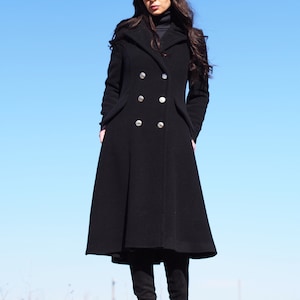 Women cashmere coat,Long Wool coat women,,women wool coat,black wool coat,black cashmere coat,plus size wool coat,maxi coat,winter coat
