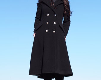 Wool Cashmere Coat Women, Luxury Designer Coat, Long Winter Coat