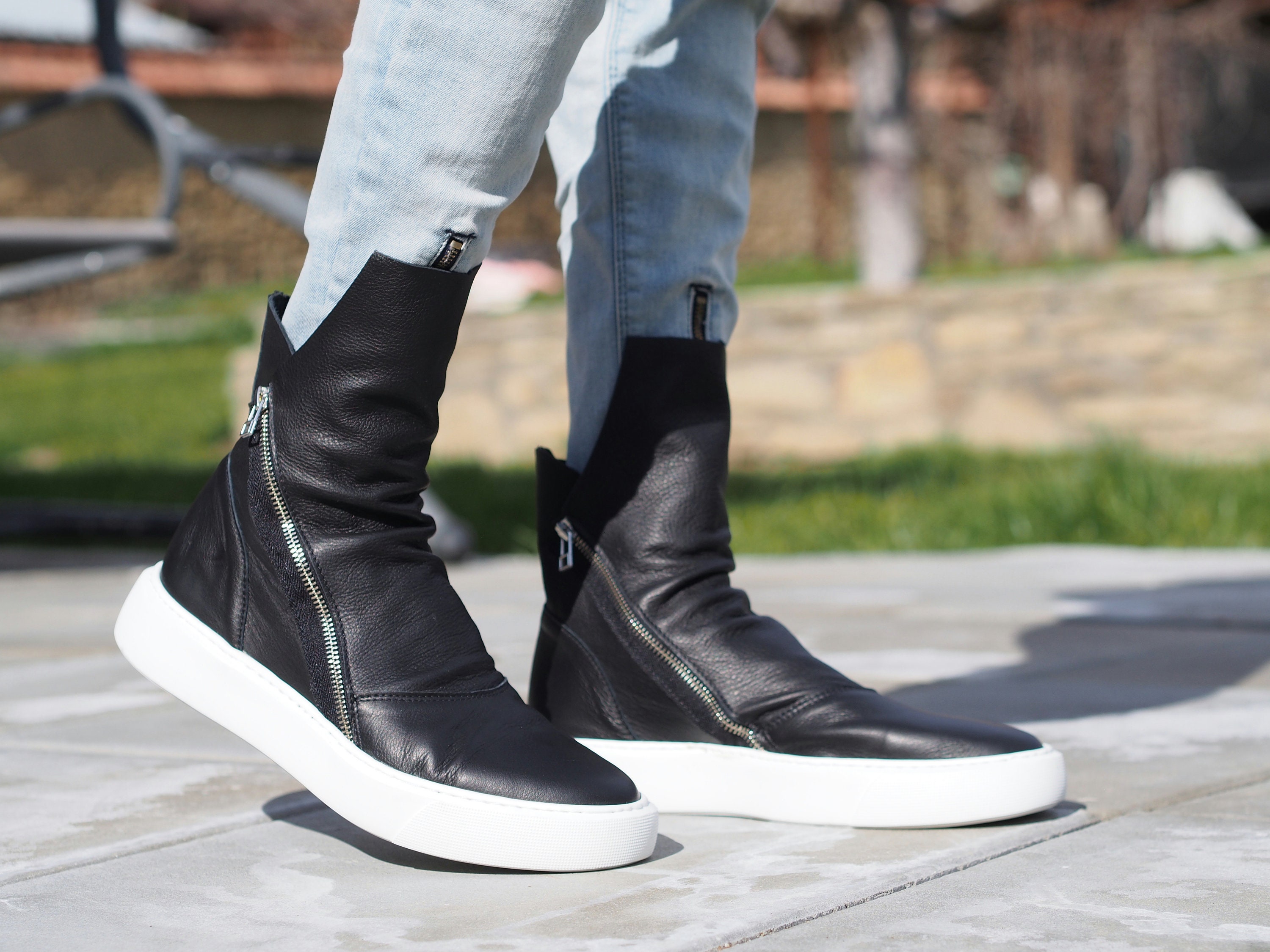 Leather Shoes Cinzia Araia Shoes Men's Genuine Leather Sneakers