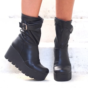 Pvc platform boots sale
