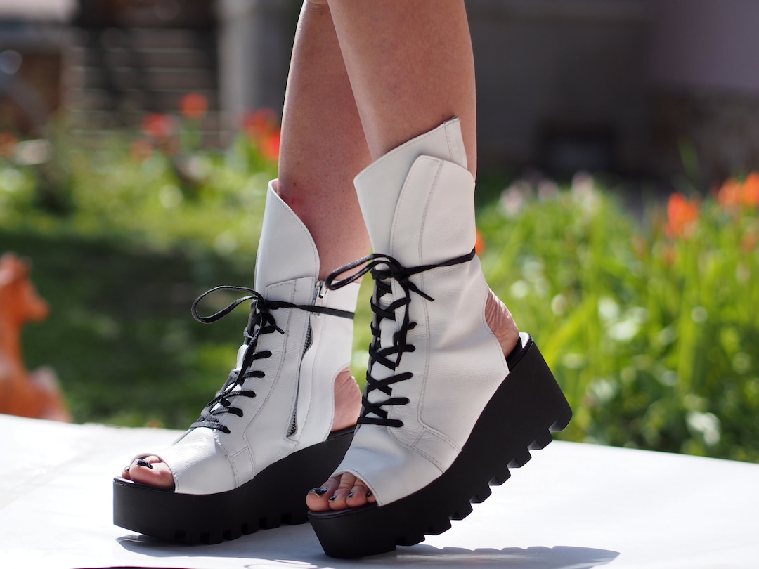 Woman Genuine Leather Summer Boots/platform Summer Boots/must - Etsy