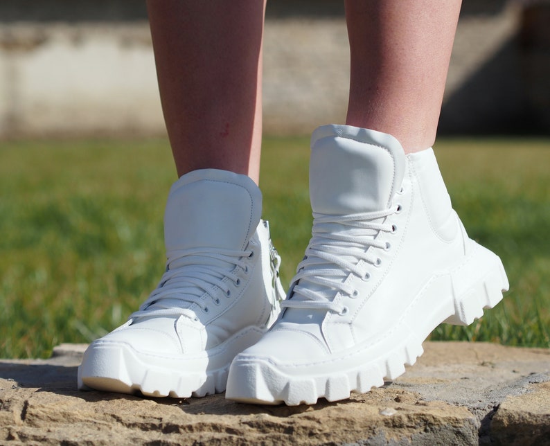 genuine leather platform boots