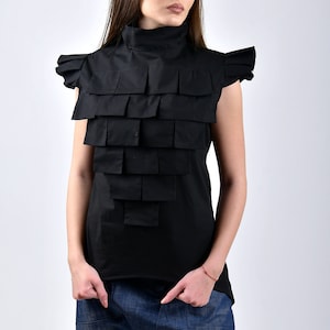 Asymmetric women shirt/black asymmetric shirt/women asymmetric top/asymmetric women top/extravagant women shirt/women sexy top