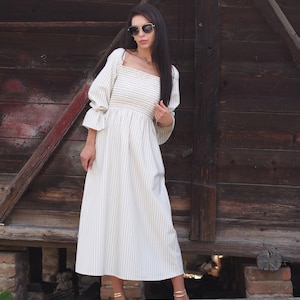 Long white summer dress,Women white maxi dress,Long linen summer dress,Summer maxi dress for women,Long maxi summer dress