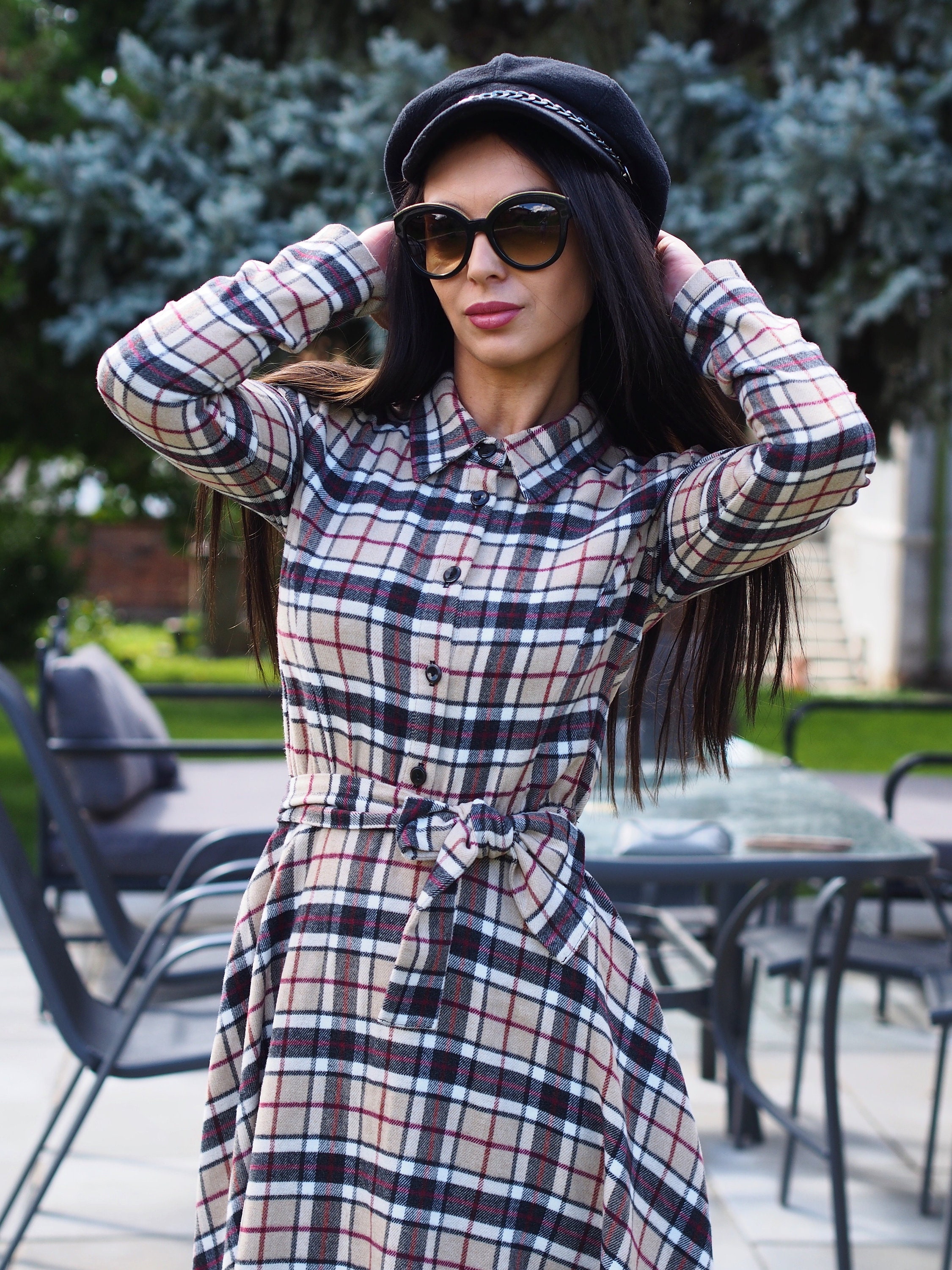 Boohoo Abito A Camicia Con Cintura Vestito Donna Elegante Camicia