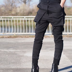 Women drop crotch pants,Black drop crotch pants,Women casual pants,Extravagant drop crotch pants,Black casual pant,Avangarde women pants