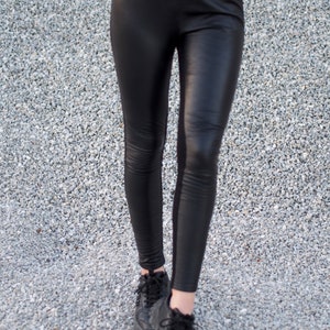 Buy Women Black Leather Pants/ High Waisted Leather Leggings for Women/  Black Leggings for Women Online in India 