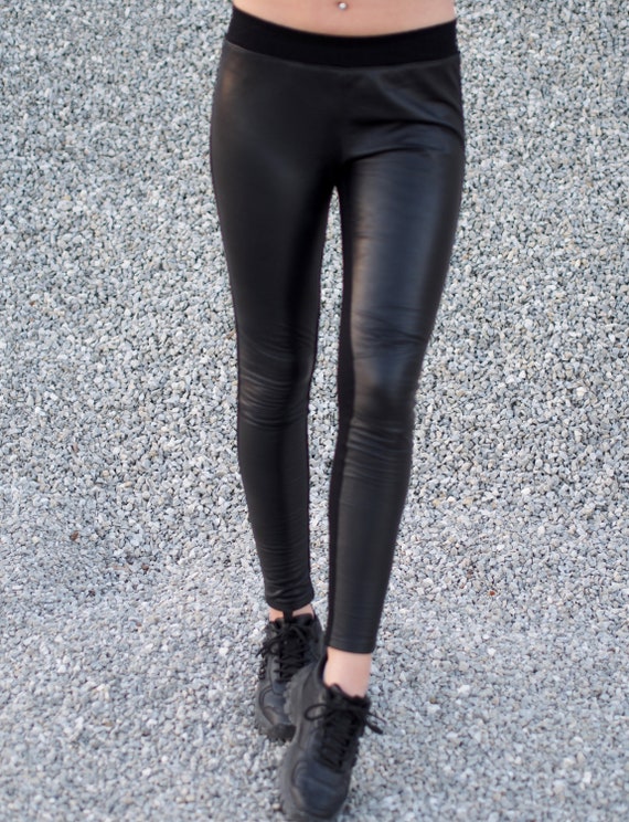 Women Genuine Leather Leggings/black Genuine Leather Leggings