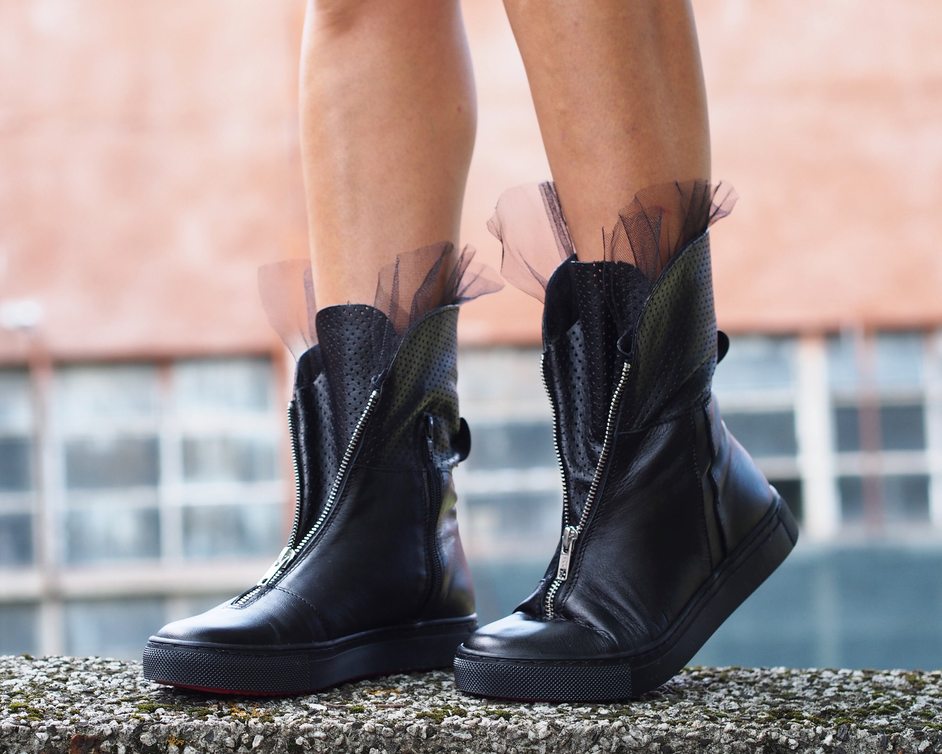 Black genuine leather boots deals