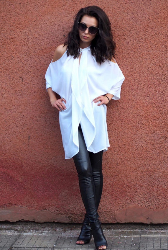 Chemise femme asymetrique Haut asymetrique femme Chemise maxi femme chemise ample femme chemise maxi mousseline chemise extravagante femme mousseline Etsy France