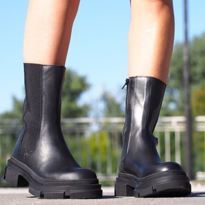 Womens genuine leather boots,black leather boots,leather boots women,women leather boots,genuine leather boots