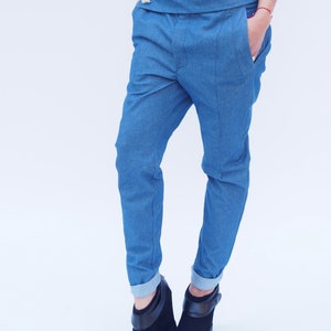 Drop crotch denim pants/women drop crotch pant/drop crotch pants for women/women casual pants
