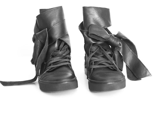 leather fashion trainers