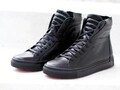 Black genuine leather sneakers,Women genuine leather sneakres,Extravagant black leather sneakers product logo