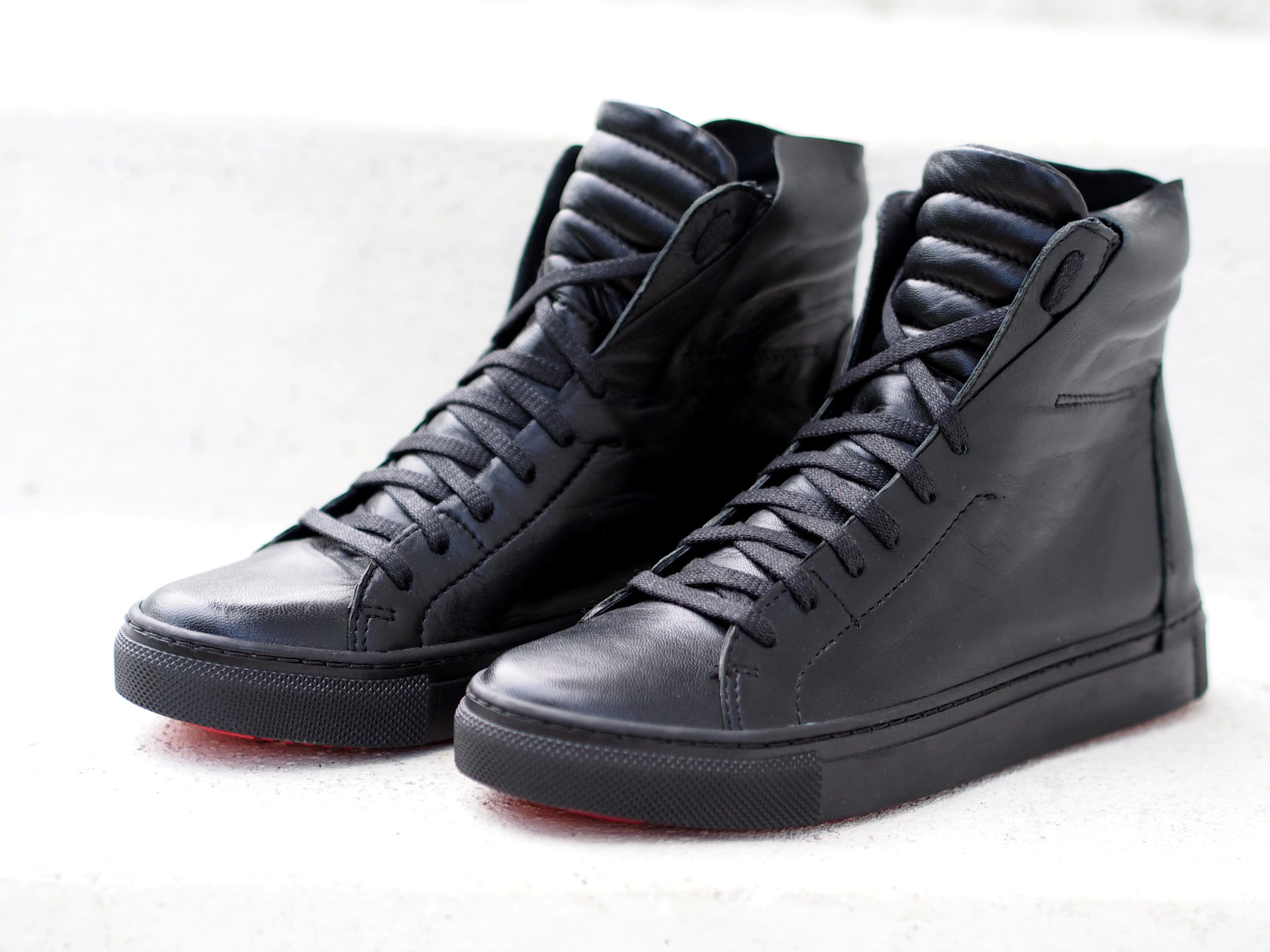 rulletrappe Putte kommentator Black Genuine Leather Sneakerswomen Genuine Leather - Etsy
