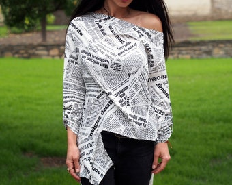 women asymmetric shirt/women asymmetric top/extravagant asymmetric shirt