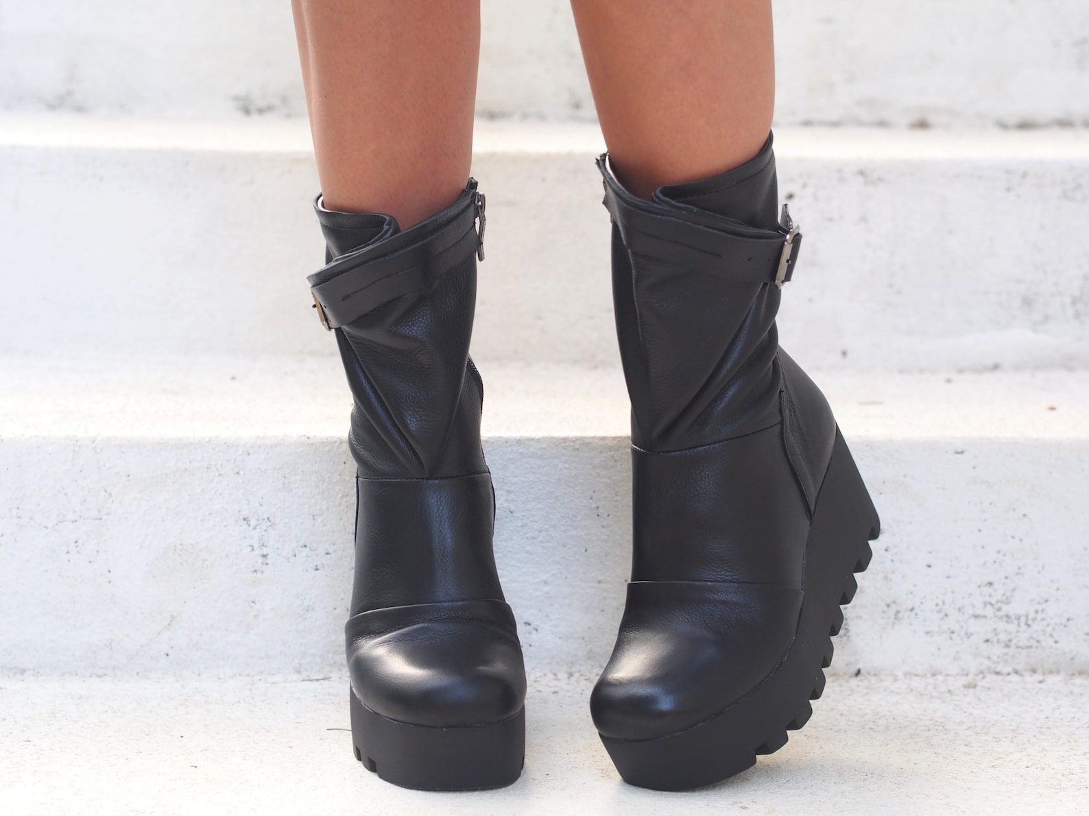 Black Genuine Leather Boots/woman Genuine Leather Etsy