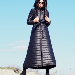 Black Long coat Women,Winter coat ,Women winter coat,Long quilted coat,Long qulted jacket ,Women quilted coat,Long winter coat,Black coat