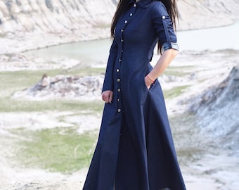 Long Denim Dress,Women maxi dress,Long maxi dress,Long casual dress,Maxi dress women,Spring summer maxi dress,Daily long dress,Denim dress