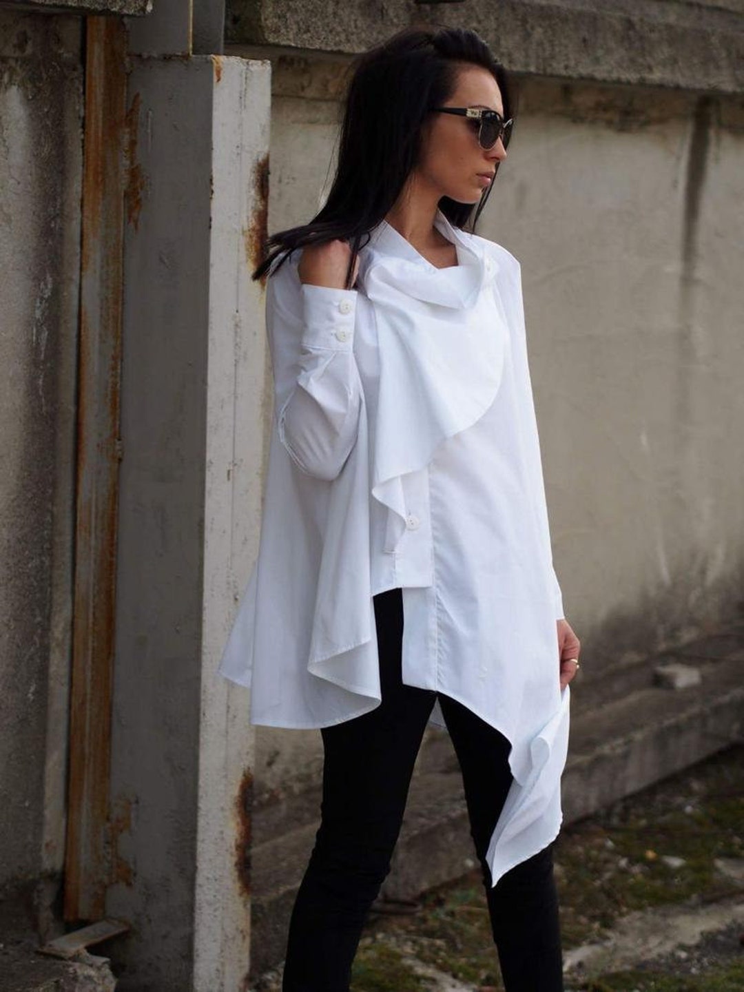 トップス sorin Asymmetry Ruffled Long T-shirt セール】Asymmetry Ruffled Long T-shirt（Tシャツ/カットソー