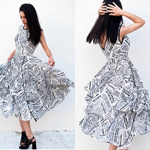 Robe d'été longue journal, robe d'été femme extravagante, robe de soirée d'été, robe longue maxi, robe d'été Maxi pour femme