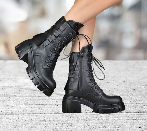 Genuine leather boots womens sale