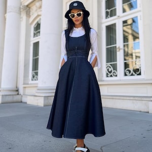 Drop Waist Denim Dress