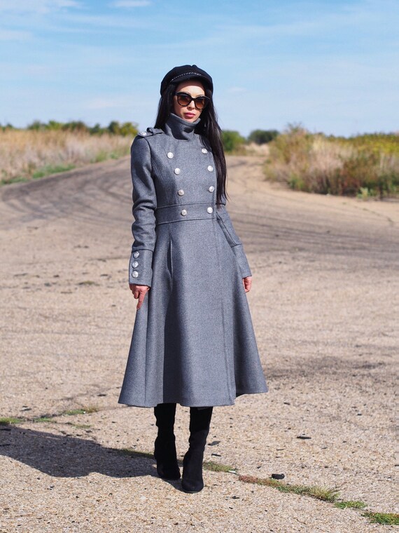 Gray cashmere coat sale