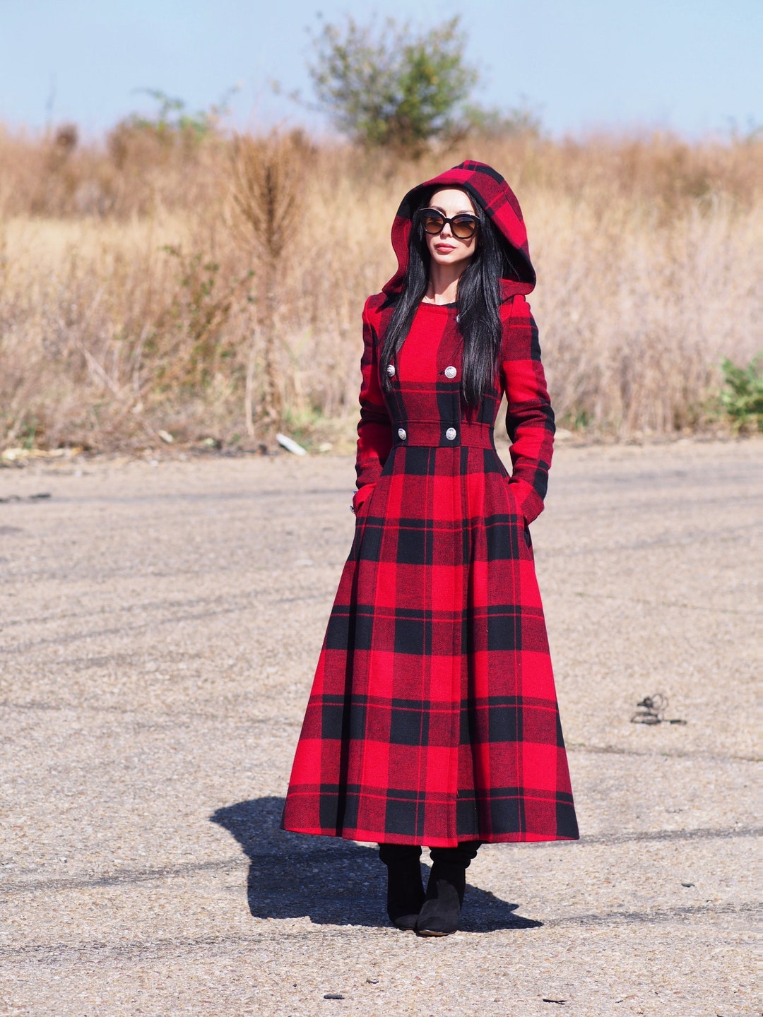 Extravagant Long Wool Coat Women,long Cashmere Coat,women Wool Coat,red Wool Coat,plus Size Wool
