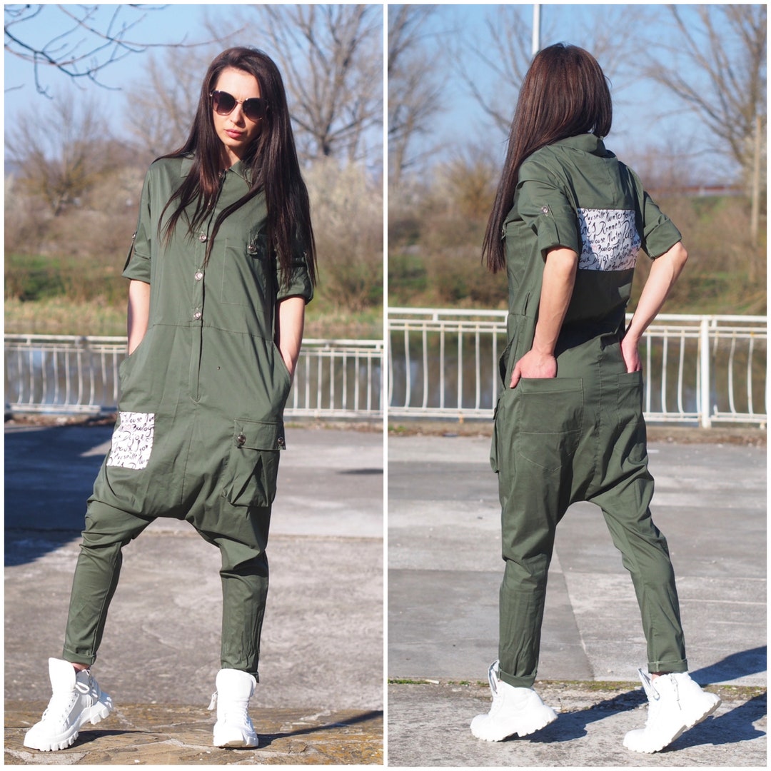 Extravagant Cotton Harem Jumpsuit, Loose Jumpsuit,women Drop Crotch