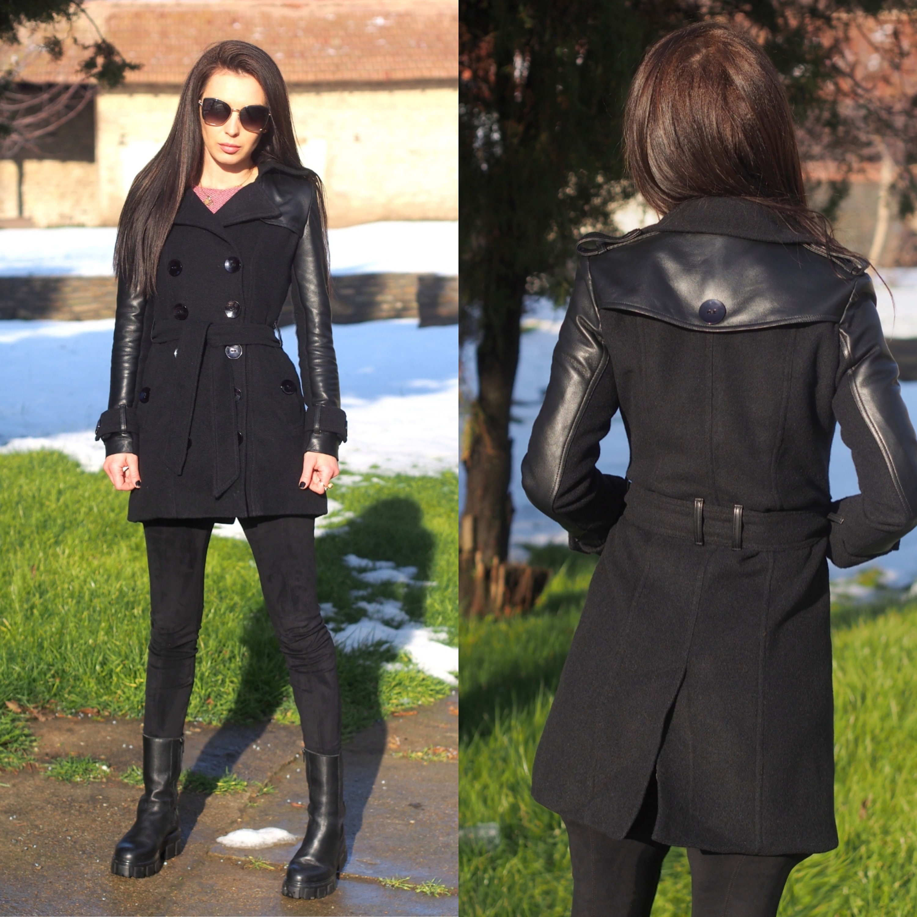 Leather jacket with wool inside 2025