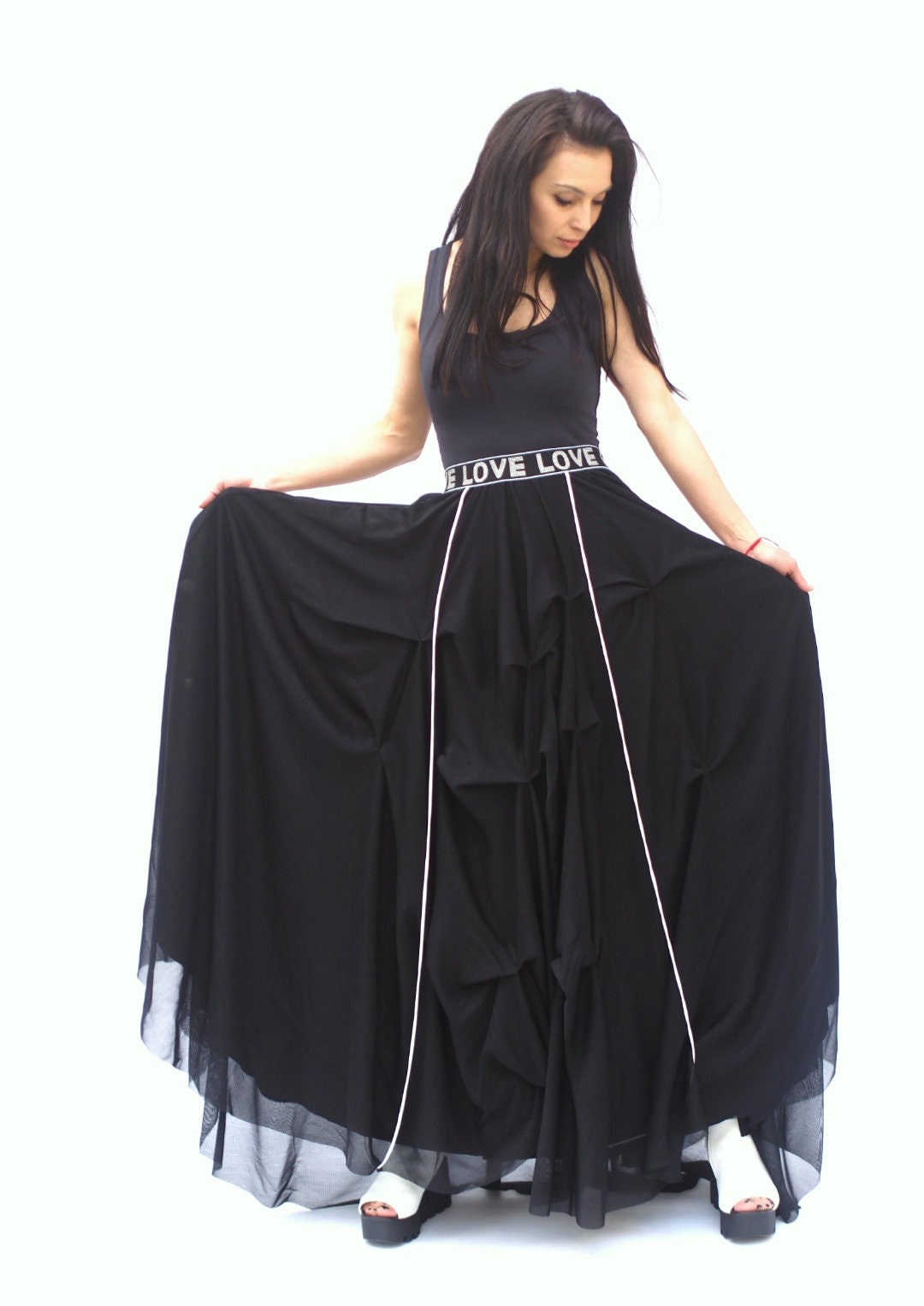 Extravagant Long Maxi Skirt Women women Maxi Skirt Black - Etsy